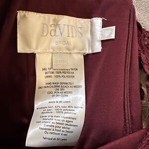 David's Bridal Deep burgandy bridesmade or formal dress!
